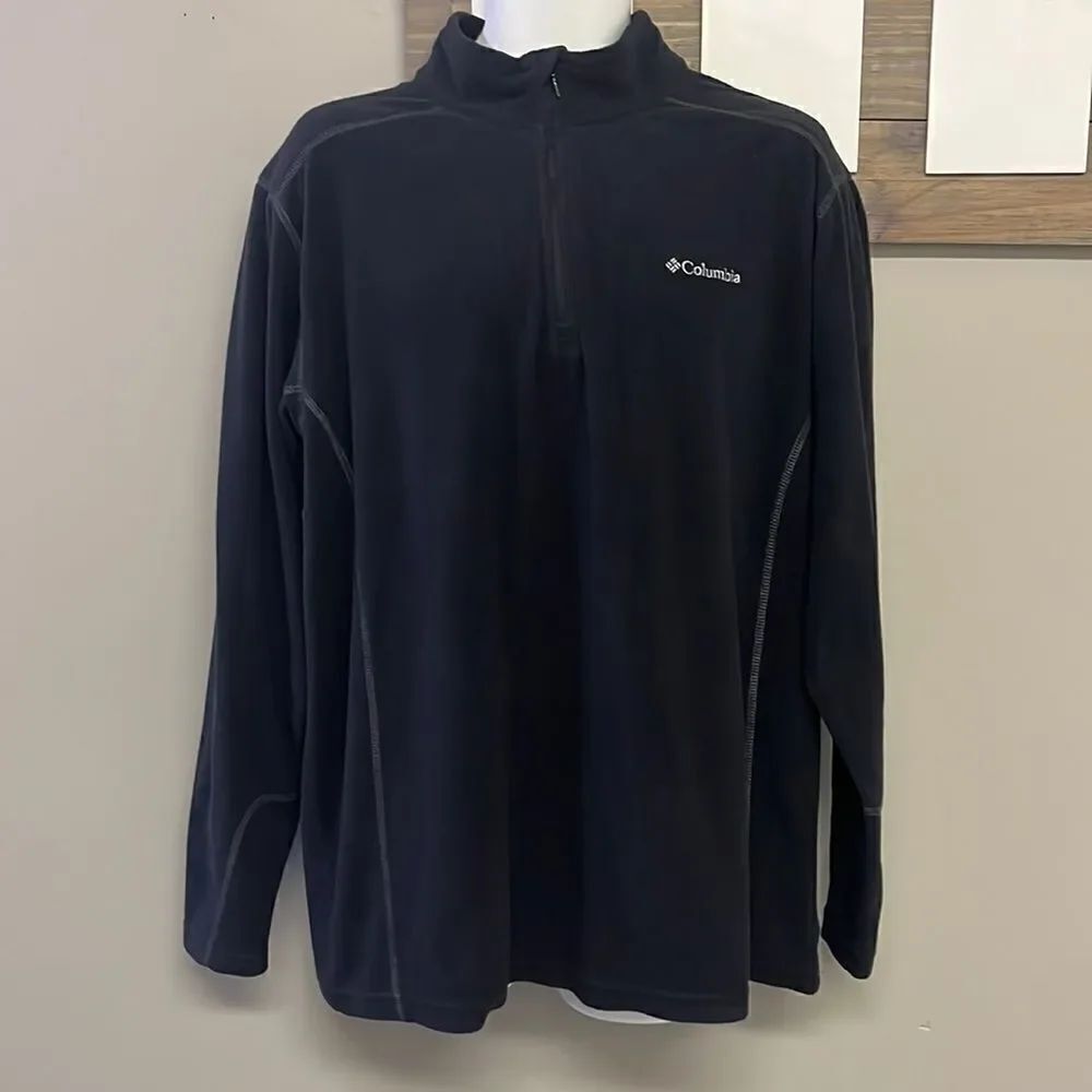 Columbia Men’s Black Long Sleeve 1/4 Zip Mock Neck Fleece Pullover- XL